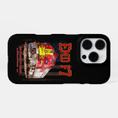 EMD F7 Santa Fe Warbonnet with American Flag. iPhoneケース (裏面横)