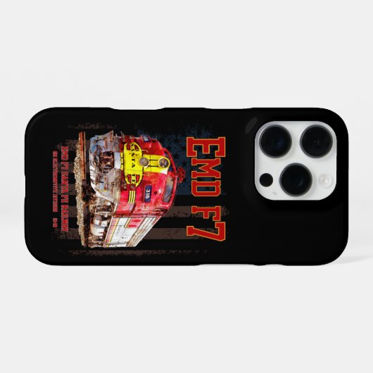 EMD F7 Santa Fe Warbonnet with American Flag. iPhoneケース (裏面横)