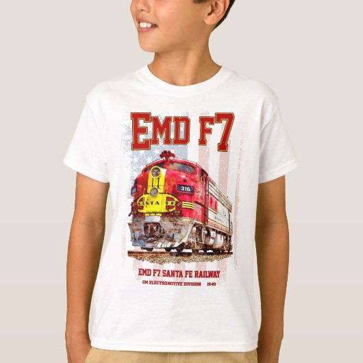 EMD F7 Santa Fe Warbonnet with American Flag. Tシャツ (正面)