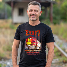 EMD F7 Santa Fe Warbonnet with American Flag. Tシャツ