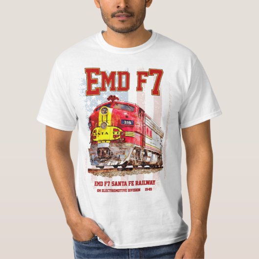EMD F7 Santa Fe Warbonnet with American Flag. Tシャツ (正面)