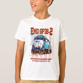 EMD GP38-2ディーゼル機関車とアメリカ国旗 Tシャツ