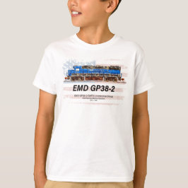 EMD GP38-2ディーゼル機関車とアメリカ国旗 Tシャツ