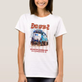 EMD GP38-2ディーゼル機関車とアメリカ国旗 Tシャツ (正面)
