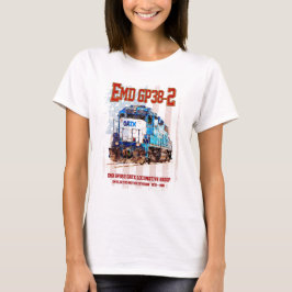 EMD GP38-2ディーゼル機関車とアメリカ国旗 Tシャツ