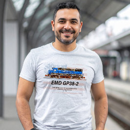EMD GP38-2ディーゼル機関車とアメリカ国旗 Tシャツ