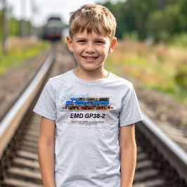 EMD GP38-2ディーゼル機関車とアメリカ国旗 Tシャツ