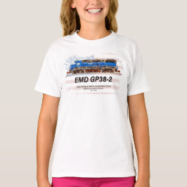 EMD GP38-2ディーゼル機関車とアメリカ国旗 Tシャツ