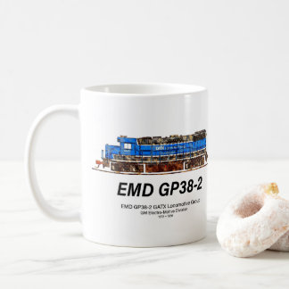 EMD GP38-2ディーゼル機関車GATX青と白 コーヒーマグカップ