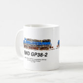 EMD GP38-2ディーゼル機関車GATX青と白 コーヒーマグカップ (正面左)