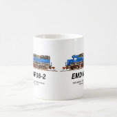 EMD GP38-2ディーゼル機関車GATX青と白 コーヒーマグカップ (中央)