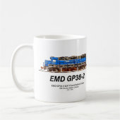 EMD GP38-2ディーゼル機関車GATX青と白 コーヒーマグカップ (左)