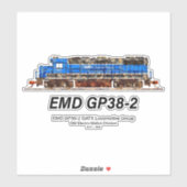 EMD GP38-2ディーゼル機関車GATX青と白 シール (シート)