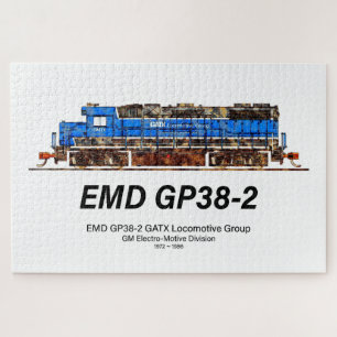 EMD GP38-2ディーゼル機関車GATX青と白 ジグソーパズル