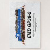 EMD GP38-2ディーゼル機関車GATX青と白 ジグソーパズル (縦)