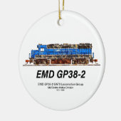 EMD GP38-2ディーゼル機関車GATX青と白 セラミックオーナメント (左)