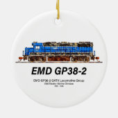 EMD GP38-2ディーゼル機関車GATX青と白 セラミックオーナメント (裏面)