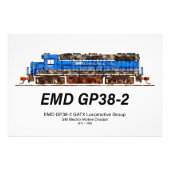 EMD GP38-2ディーゼル機関車GATX青と白 フォトプリント            (正面)