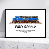 EMD GP38-2ディーゼル機関車GATX青と白 フォトプリント           