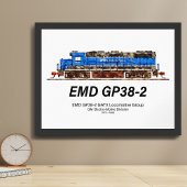 EMD GP38-2ディーゼル機関車GATX青と白 フォトプリント           