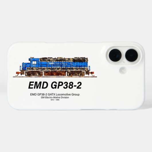 EMD GP38-2ディーゼル機関車GATX青と白 Case-Mate iPhoneケース (裏面 (横))