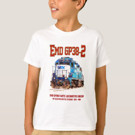 EMD GP38-2ディーゼル機関車GATX青と白 Tシャツ