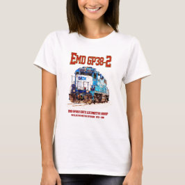 EMD GP38-2ディーゼル機関車GATX青と白 Tシャツ