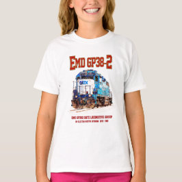 EMD GP38-2ディーゼル機関車GATX青と白 Tシャツ