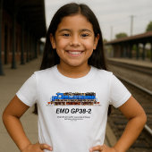 EMD GP38-2ディーゼル機関車GATX青と白 Tシャツ