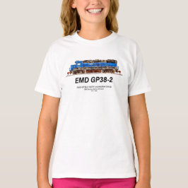 EMD GP38-2ディーゼル機関車GATX青と白 Tシャツ