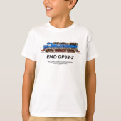 EMD GP38-2ディーゼル機関車GATX青と白 Tシャツ (正面)