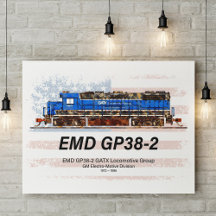 EMD GP38-2 ディーゼル機関車とアメリカ国旗