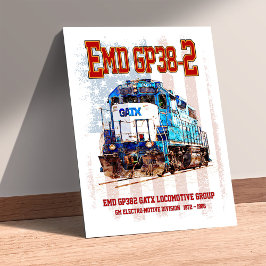 EMD GP38-2 ディーゼル機関車とアメリカ国旗 ポスター