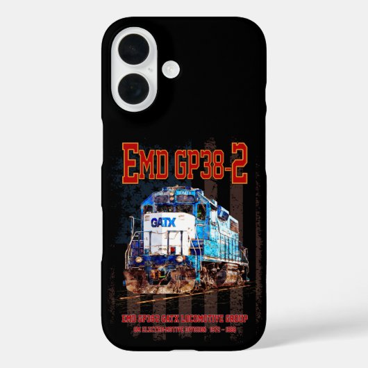 EMD GP38-2 ディーゼル機関車とアメリカ国旗 Case-Mate iPhoneケース (裏面)