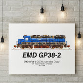 EMD GP38-2 ディーゼル機関車 GATX ブルー&ホワイト ポスター
