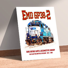 EMD GP38-2 ディーゼル機関車 GATX ブルー ホワイト ポスター