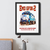 EMD GP38-2 ディーゼル機関車 GATX ブルー ホワイト ポスター