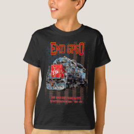 EMD GP60ディーゼル機関車とアメリカ国旗 Tシャツ