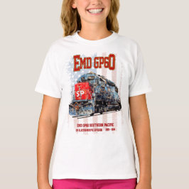 EMD GP60ディーゼル機関車とアメリカ国旗 Tシャツ