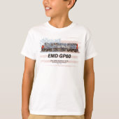 EMD GP60ディーゼル機関車とアメリカ国旗 Tシャツ (正面)