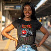 EMD GP60ディーゼル機関車とアメリカ国旗 Tシャツ