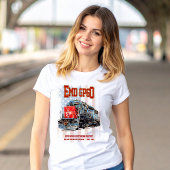EMD GP60ディーゼル機関車とアメリカ国旗 Tシャツ
