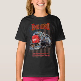 EMD GP60ディーゼル機関車とアメリカ国旗 Tシャツ