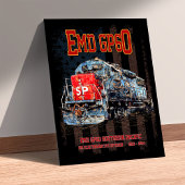 EMD GP60 ディーゼル機関車とアメリカ国旗 ポスター