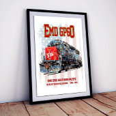 EMD GP60 ディーゼル機関車とアメリカ国旗 ポスター