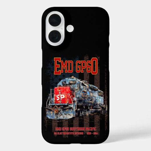 EMD GP60 ディーゼル機関車とアメリカ国旗 Case-Mate iPhoneケース (裏面)