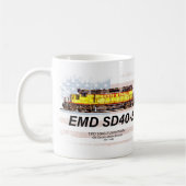 EMD SD40-2ディーゼル機関車。アメリカ国旗 コーヒーマグカップ (左)