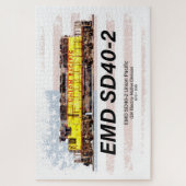 EMD SD40-2ディーゼル機関車。アメリカ国旗 ジグソーパズル (縦)