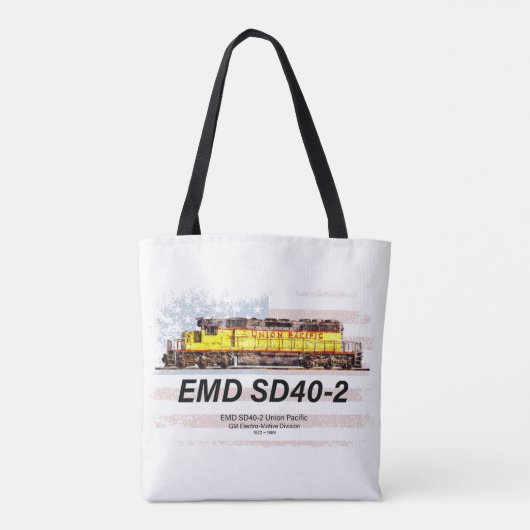 EMD SD40-2ディーゼル機関車。アメリカ国旗 トートバッグ (裏面)