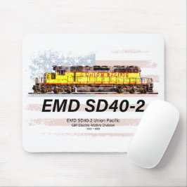 EMD SD40-2ディーゼル機関車。アメリカ国旗 マウスパッド